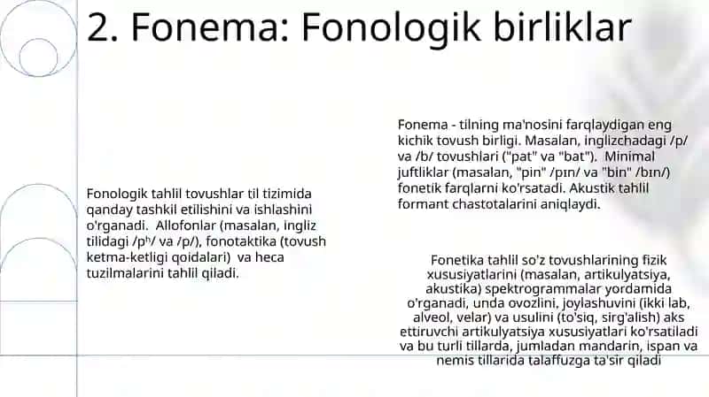 Tilning fonetik-fonologik sathi 4