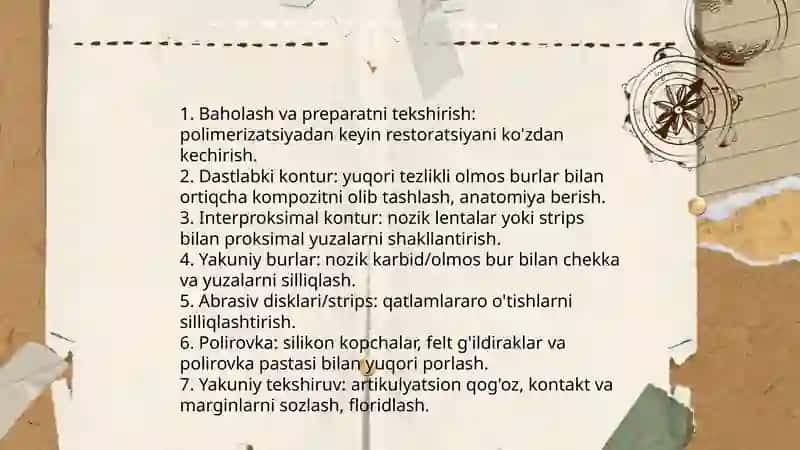 Plomba yakuniy ishlov berish prinsiplari 4