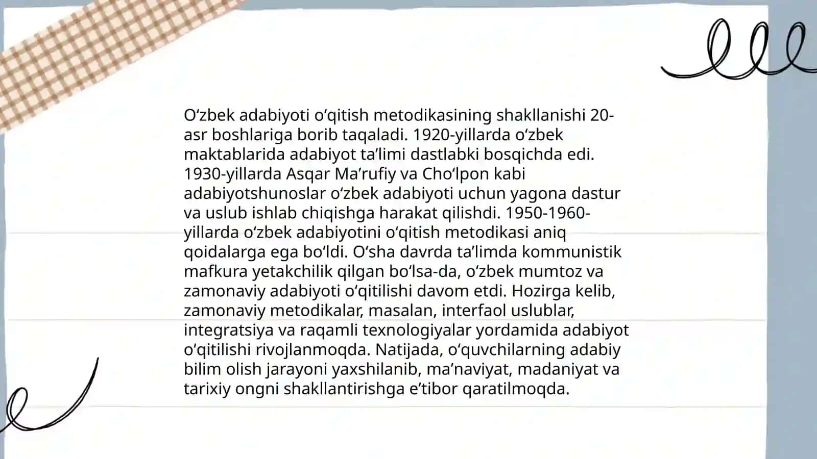 Adabiyot oʻqitish metodikasi tarixi 4