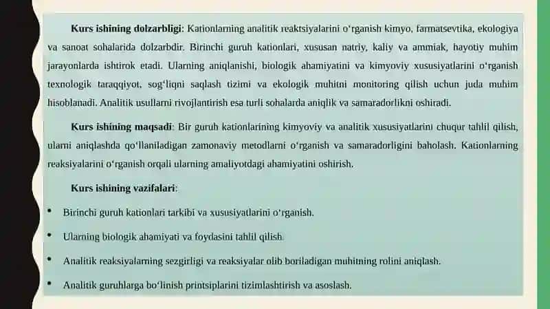 BIRINCHI ANALITIK GURUH KATIONLARI 4