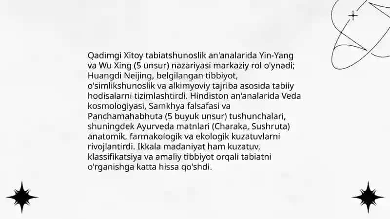 Tabiatni oʻrganishga oid qarashlar tarixi 4