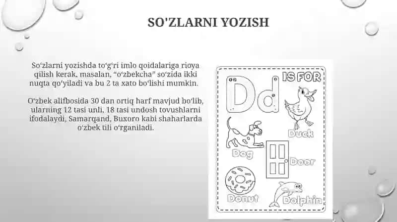 D harfini o'rgatish 4