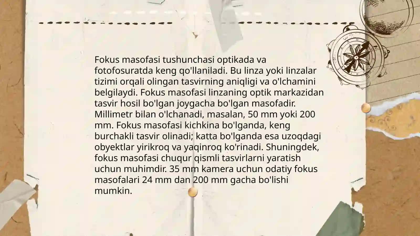 Linzaning optik kuchi va fokus masofasini aniqlash 4