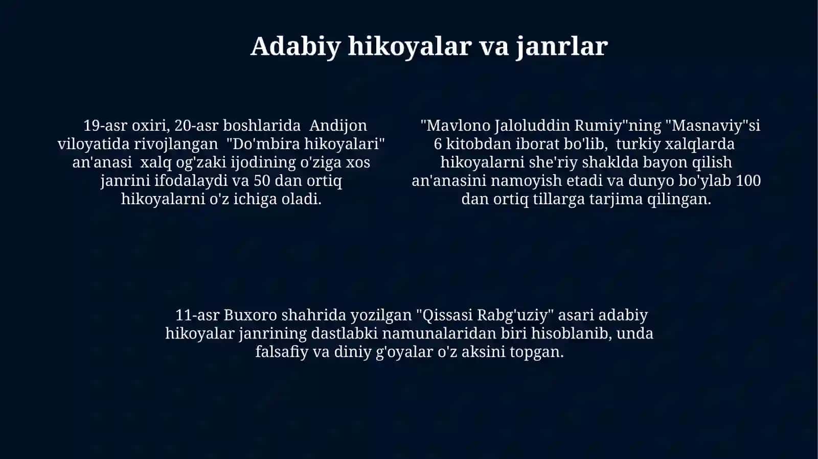 Zamonaviy Dunyoda Hikoyachilik An'analari 4