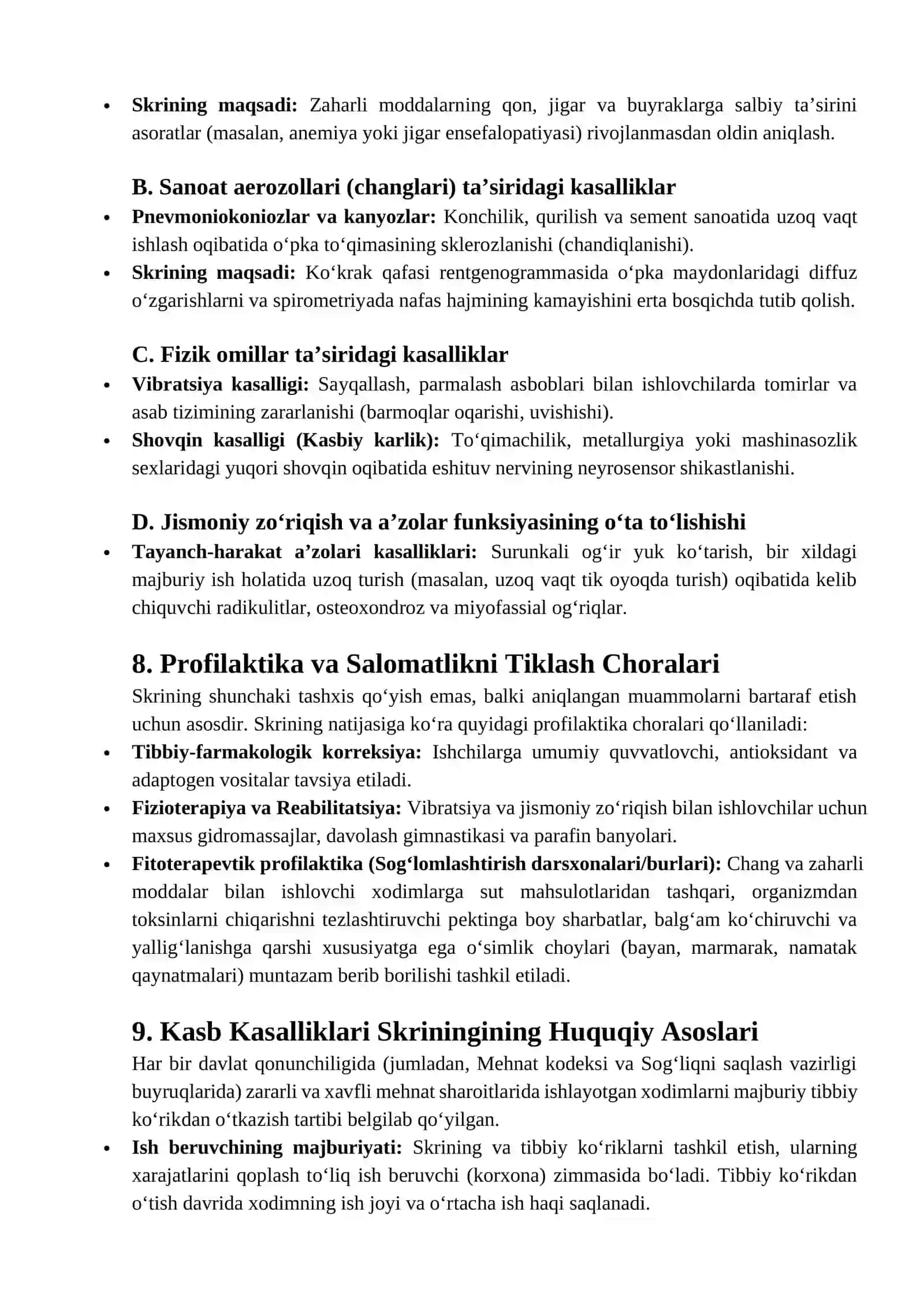 SKRINING. KASB KASALLIKLARI 4