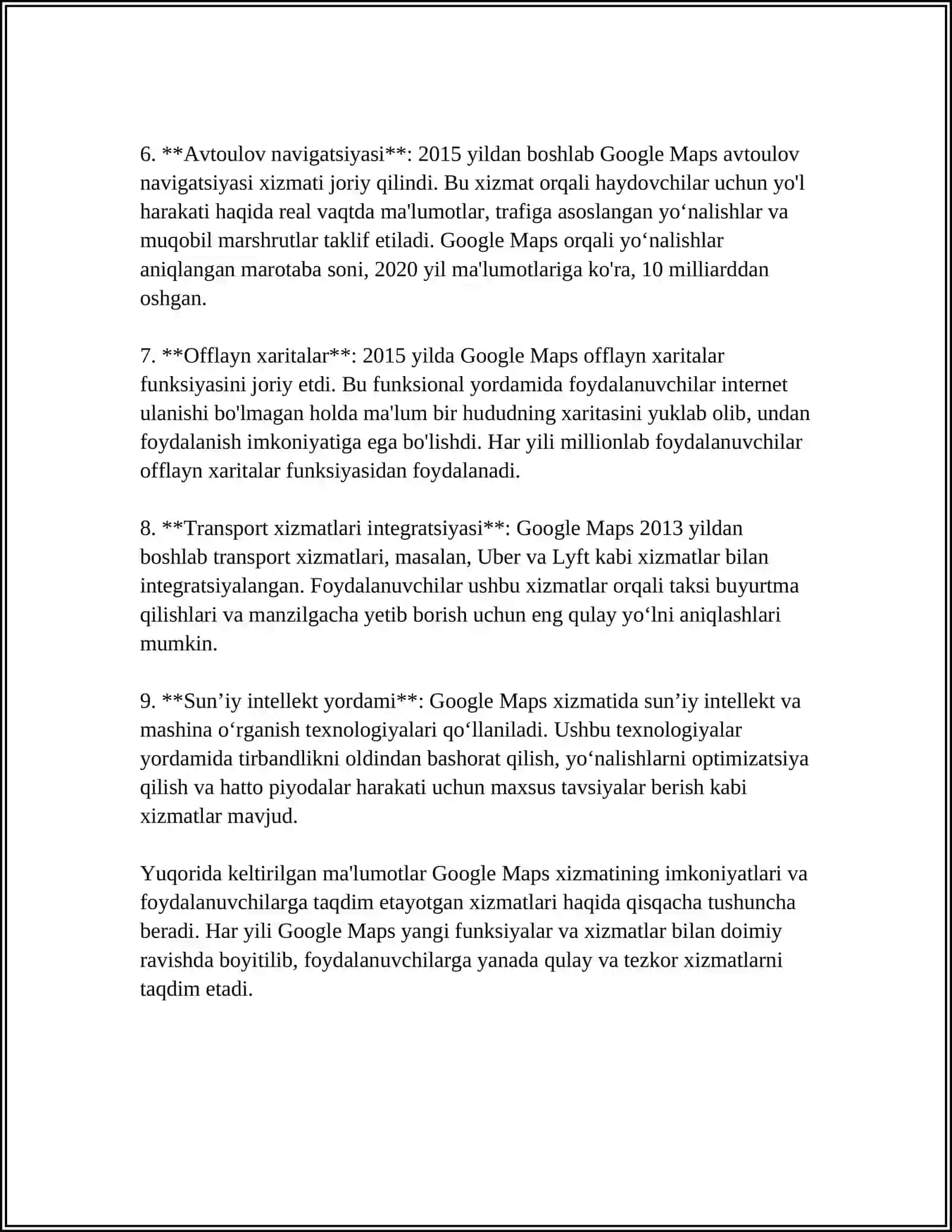 GOOGLE MAPS XIZMATI 4
