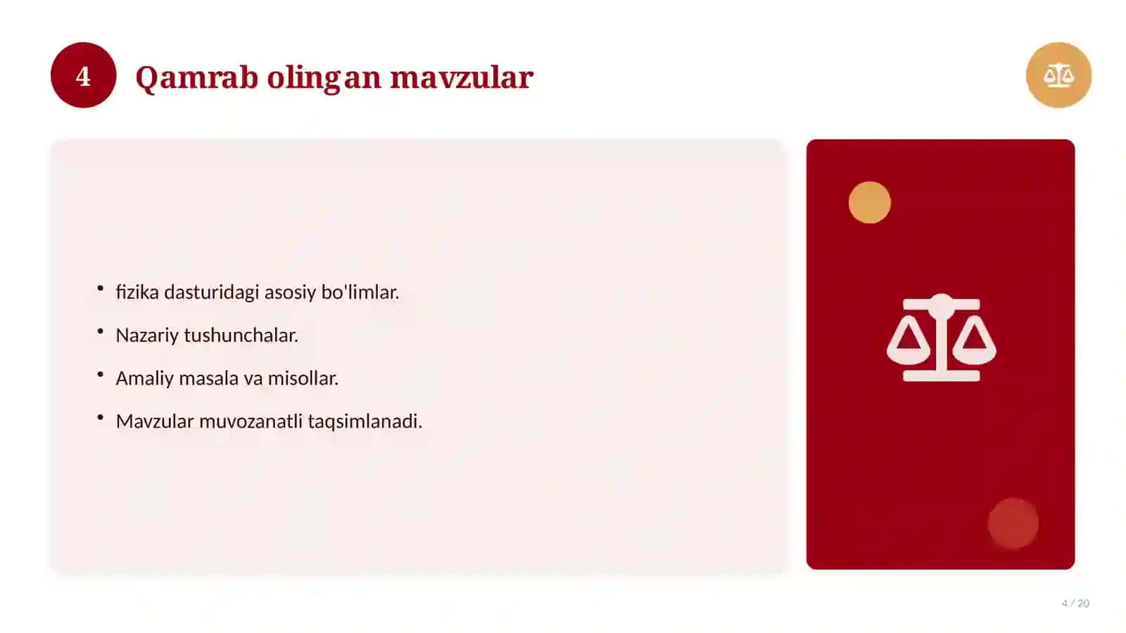 Fizika fanidan 11-sinf: test savollari to'plami 4