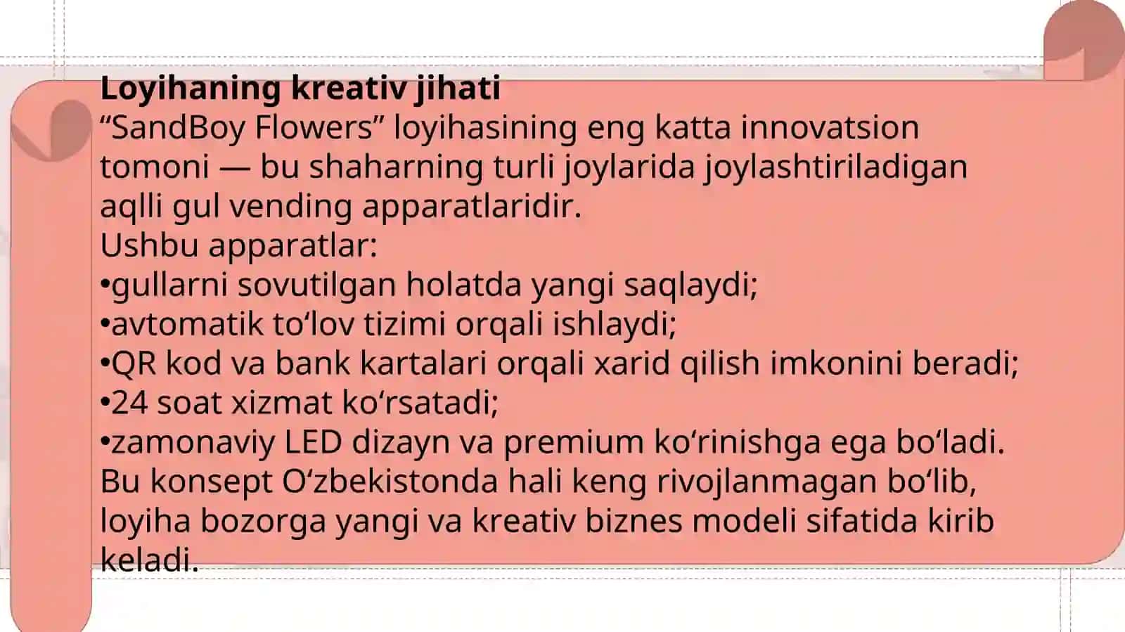 Sandboy flowers Biznes loyiha 4