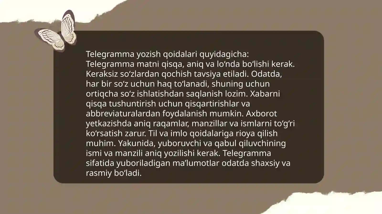 Taklifnoma, Telegramma 4