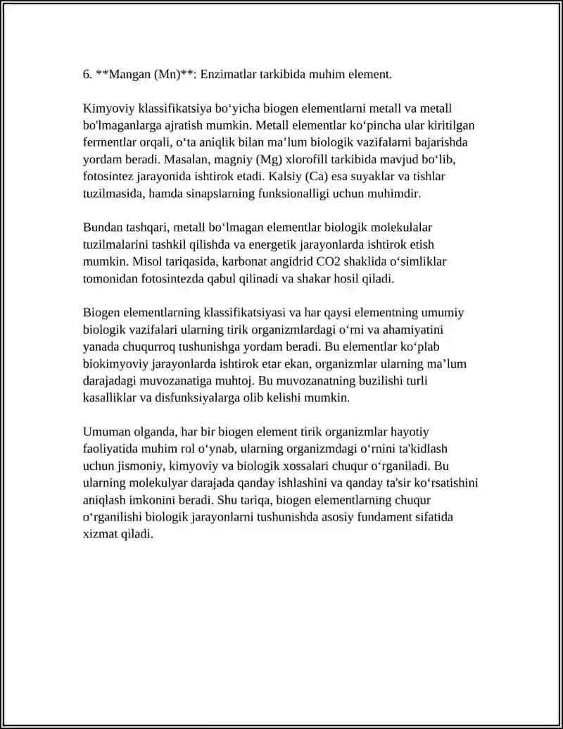 BIOGEN ELEMENTLAR KIMYOSI KLASSIFIKATSIYASI 4