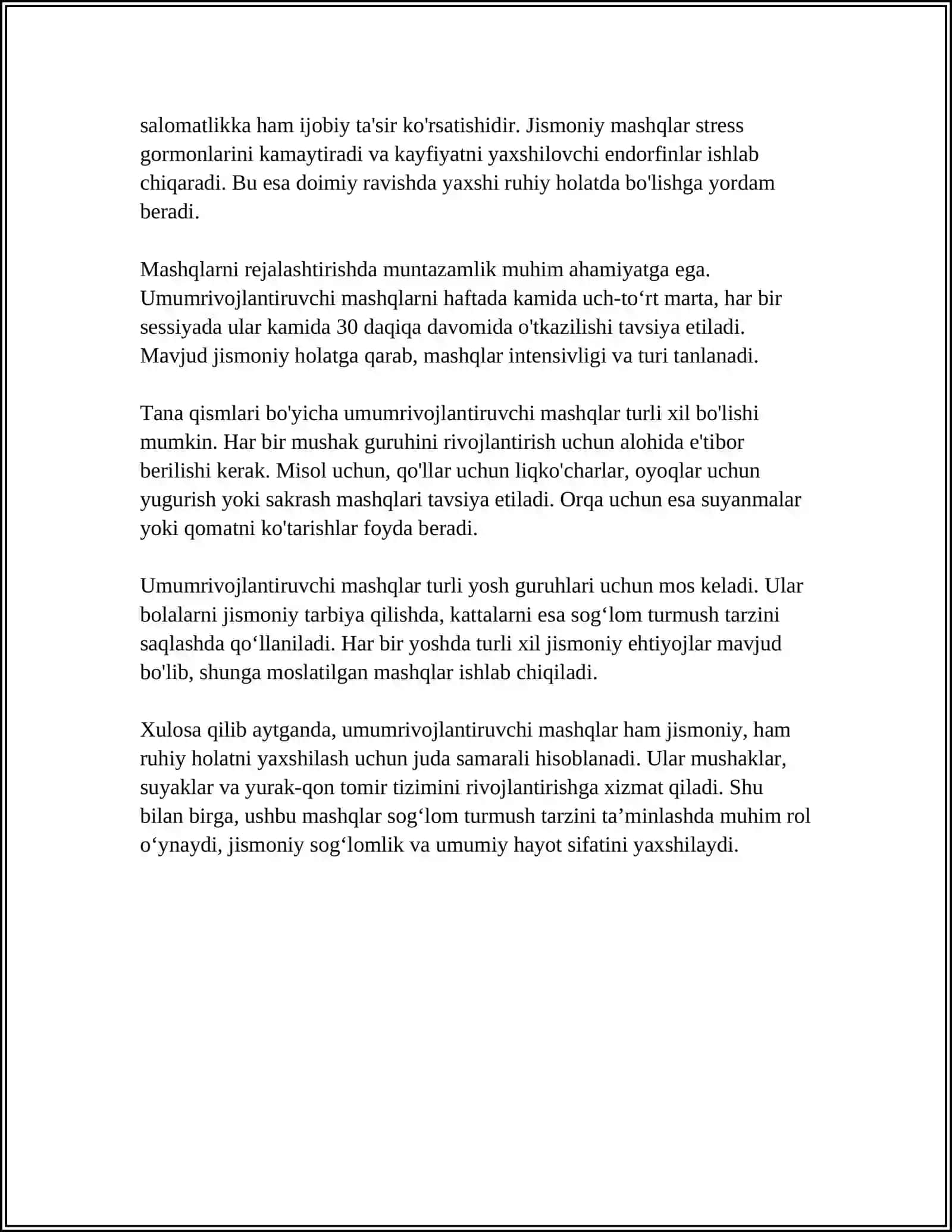 UMUMRIVOJLANTIRUVCHI MASHQLARNI O'RGATISH USLUBLARI 4