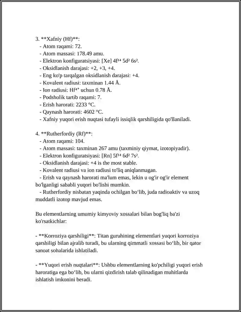 Titan Guruhchasi Elementlarining Kimyoviy Xossalari 4