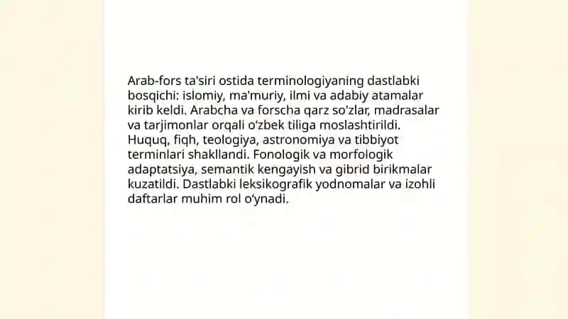 O‘zbek leksikografiyasi va terminologiyasining shakllanish bosqichlari 4