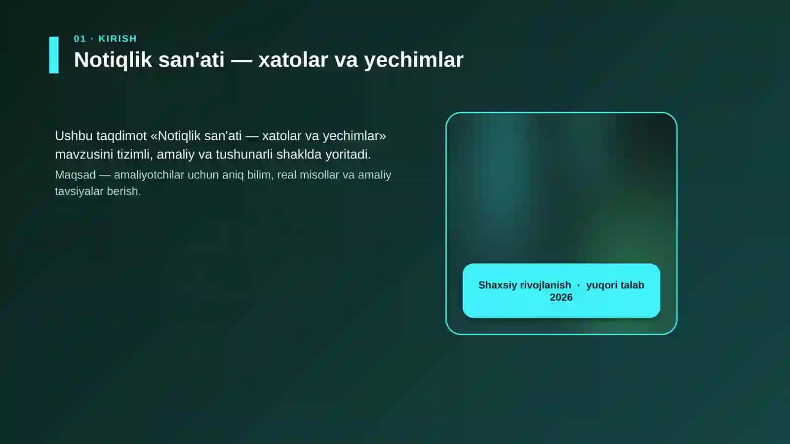Notiqlik san'ati — xatolar va yechimlar 4