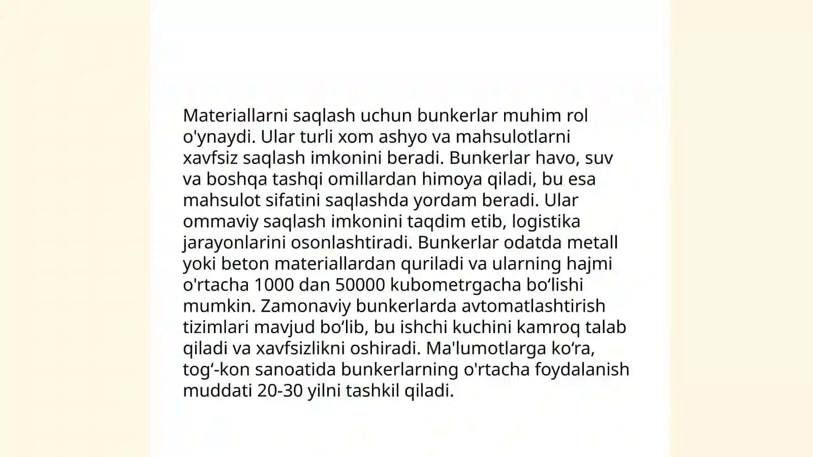 Ortish-tushirishda bunkerlarni vazifasi va turlari 4