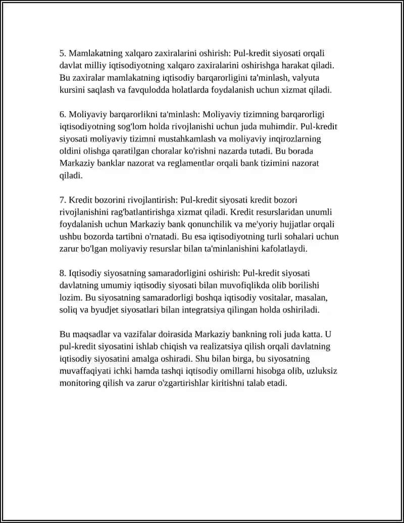 IQTISODIYOTNI TARTIBGA SOLISHDA DAVLATNING PUL-KREDIT SIYOSATI VOSITALARI 4