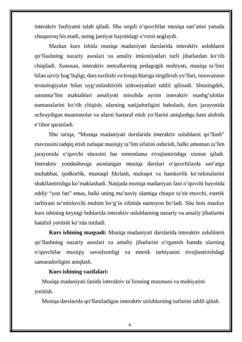 Musiqa madaniyati darslarini interaktiv uslublarni qo'llash 4