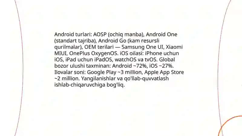 Statsional va mobil operatsion tizim turlari 4