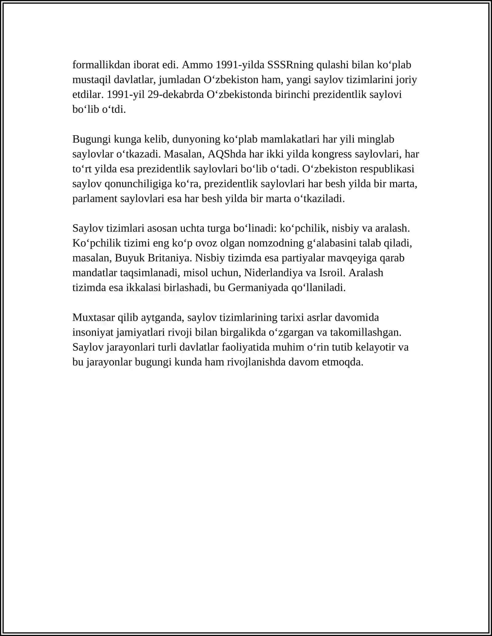 SAYLOV TIZIMI 4