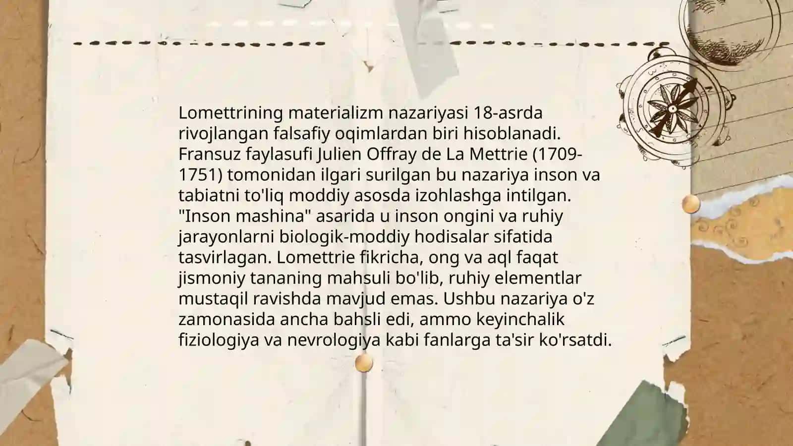 J. O Lomettri,I.O.Byuffon nazariyalari 4