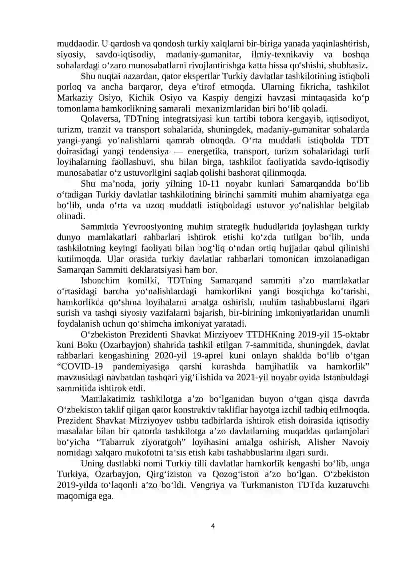 Turkiy davlat tashkiloti (TDT) 4