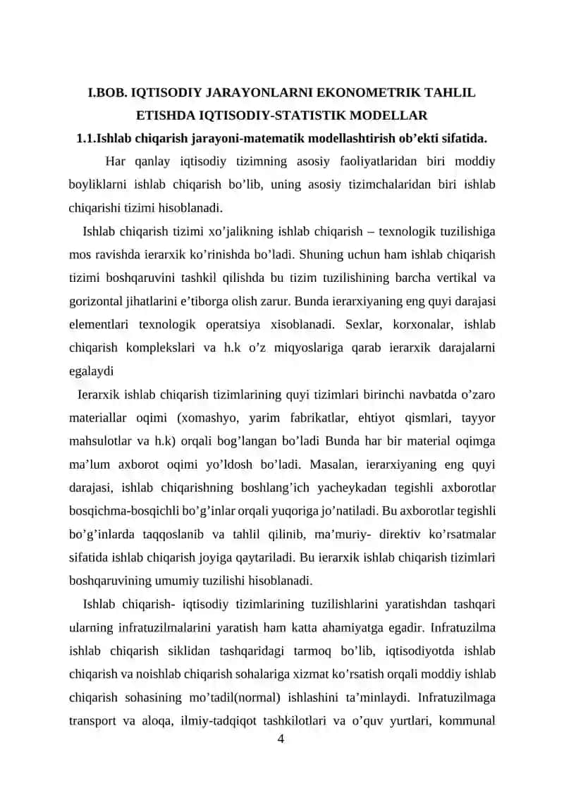 Iqtisodiy jarayonlarni ekonometrik tahlil etishda excel elektron protsessoridan foydalanish 4