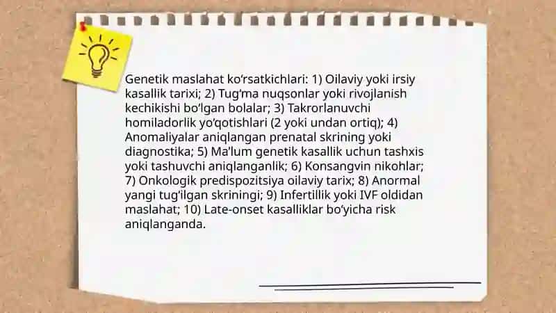 Tibbiy genetik maslahat 4