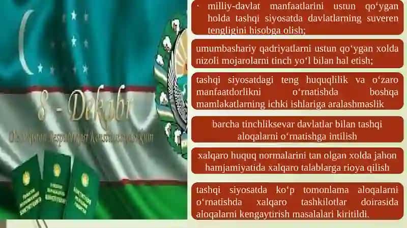 O‘zbekistonning xalqaro aloqalari va jahon hamjamiyatidagi o‘rni 4