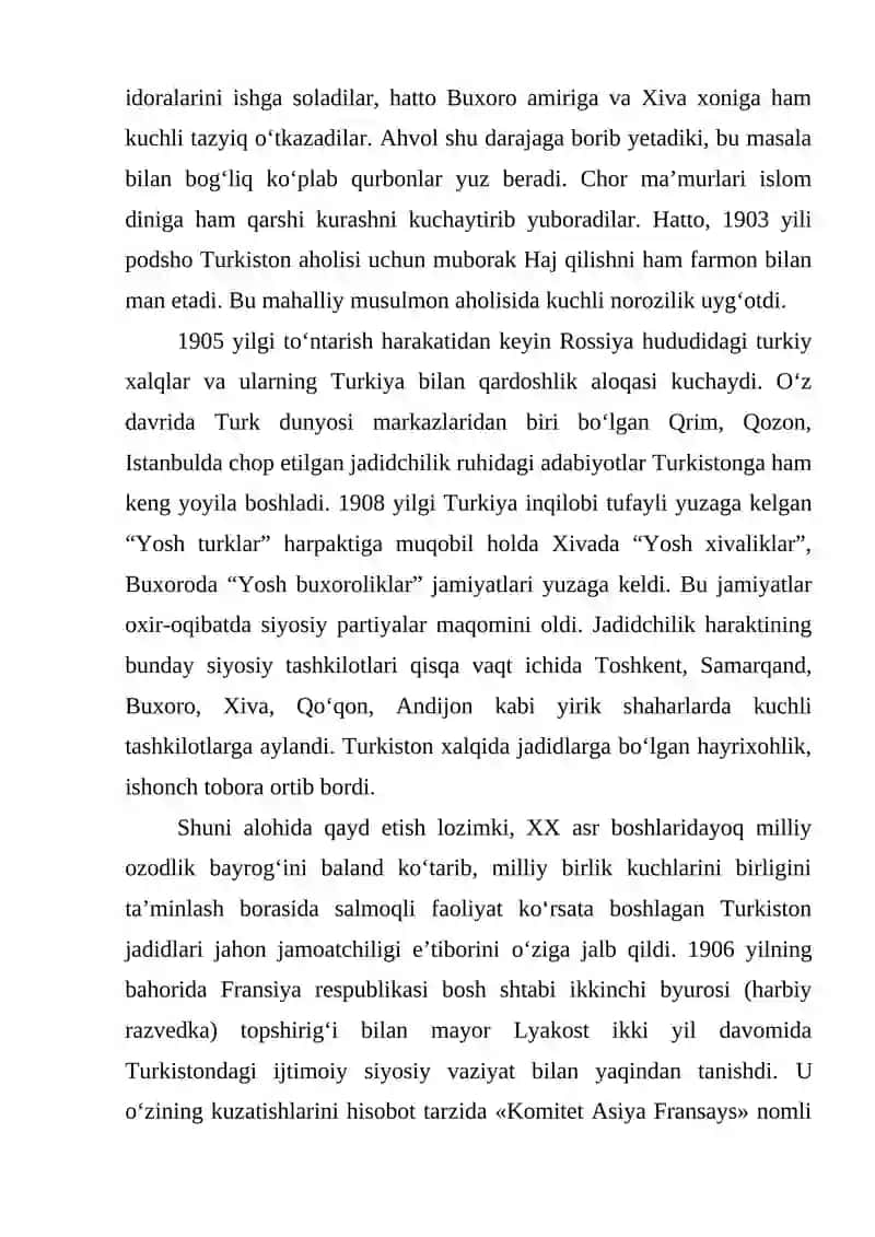 Turkiston jadidchilik xarakatining vujudga kelishi 4