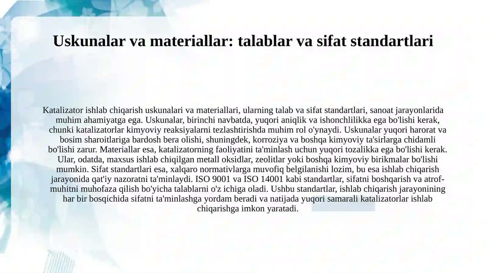 Katalizator ishlab chiqarish uskunalari 4