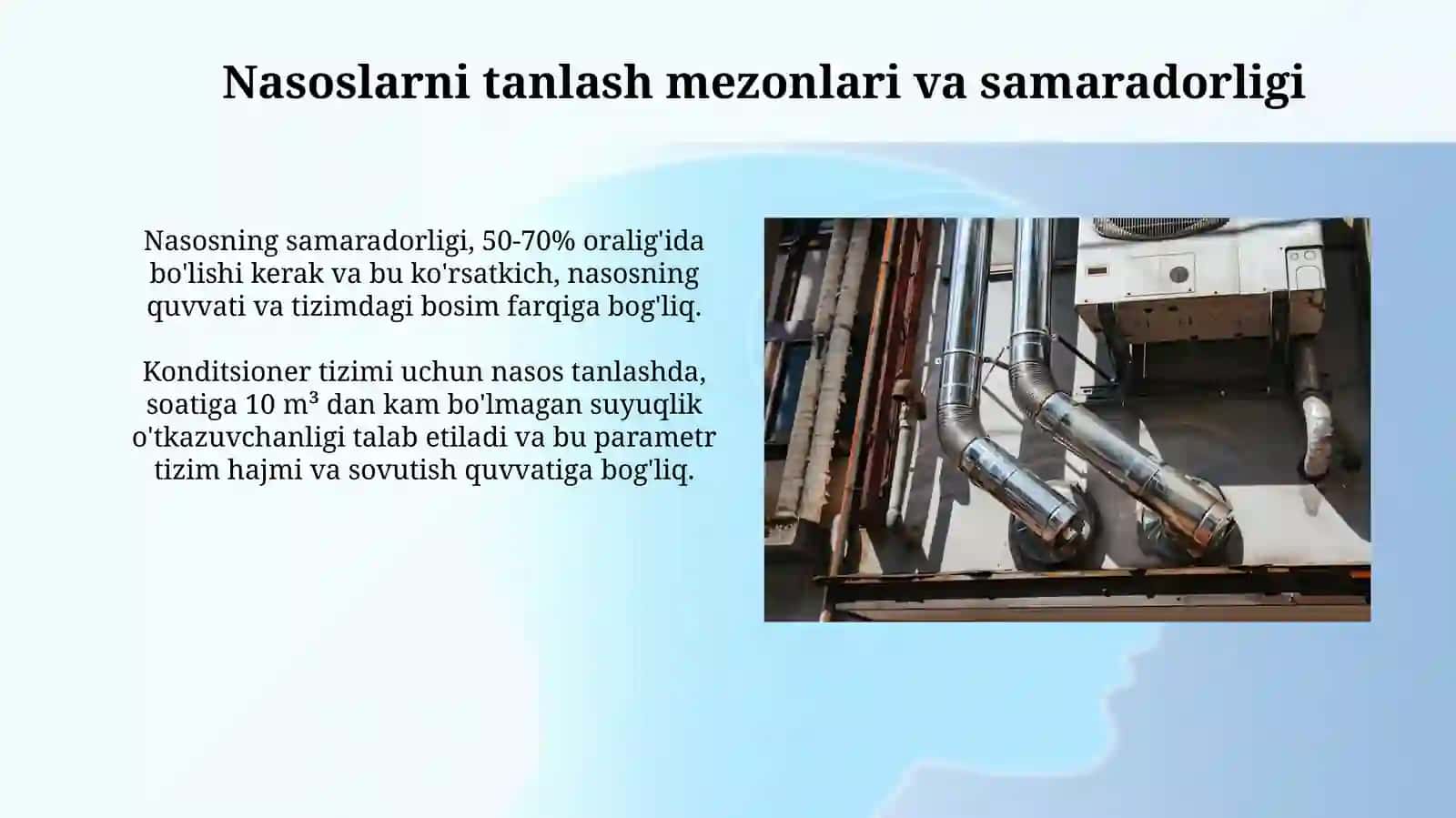 Kanditsioner tizimlards ishlatiladigan nasoslar 4