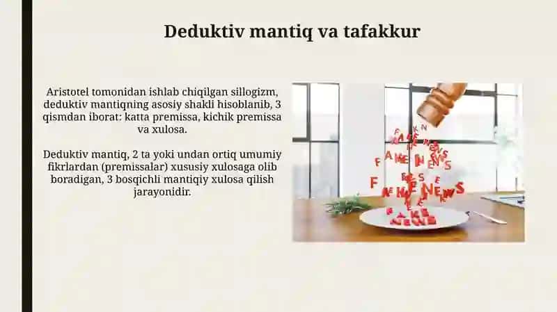 Tafakkurning mantiqiy shakllari va qonun 4