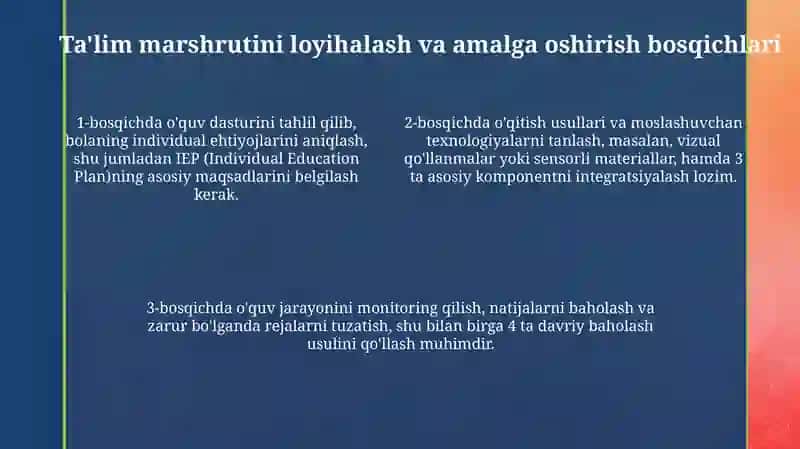 Maxsus ehtiyojlarga ega bolalarning taʼlim marshurtining modeli 4