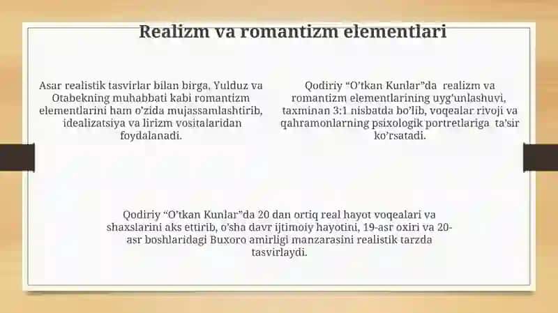 Qodiriy"Oʻtkankunlar" asari tahlili 4