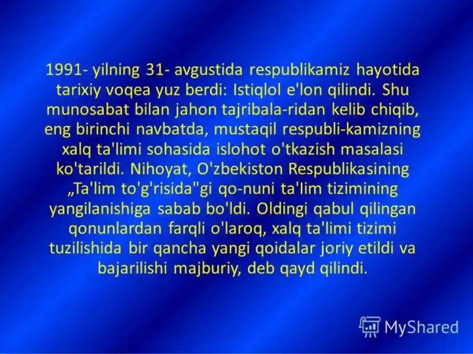 O`zbekistonda ta'lim tizimi 4