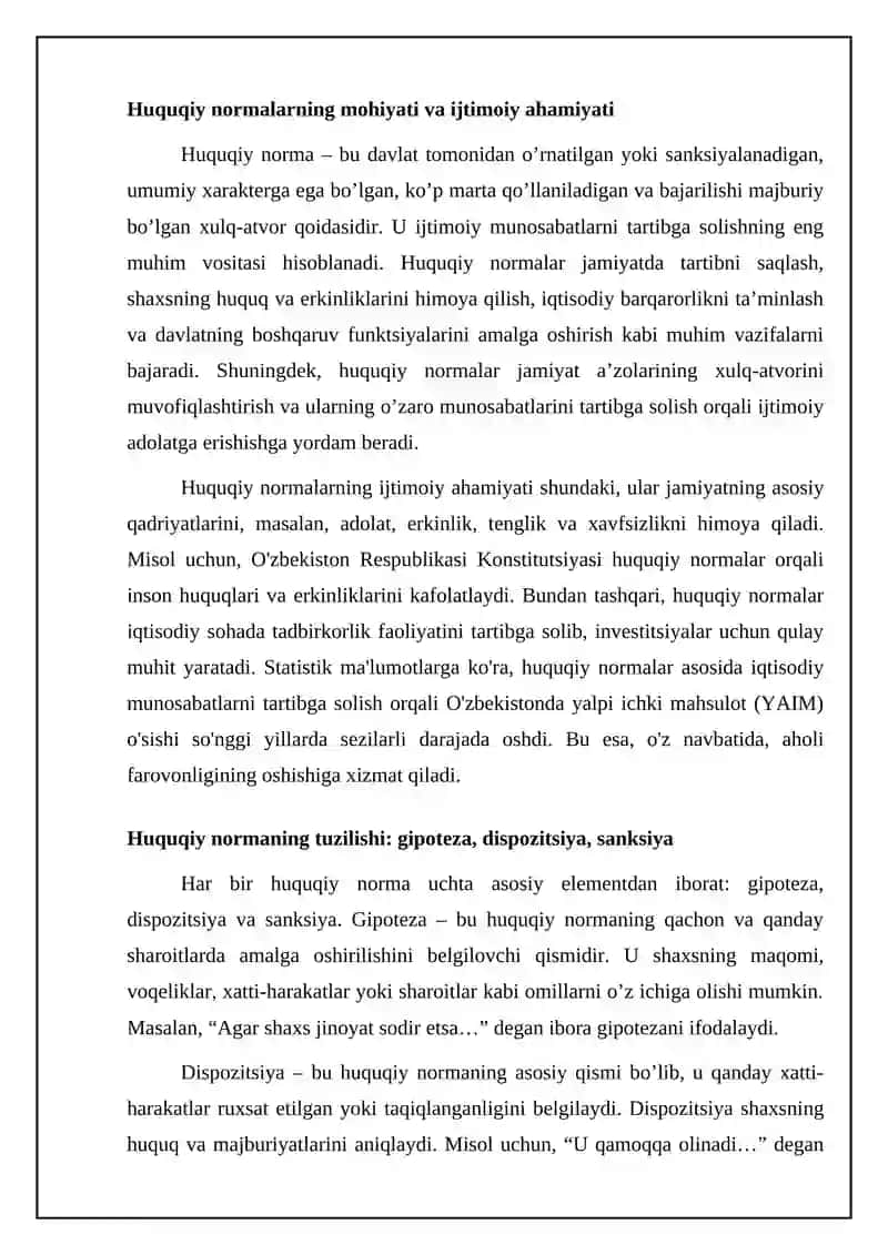 Huquq normalarining ijtimoiy hayotdagi ro'li 4
