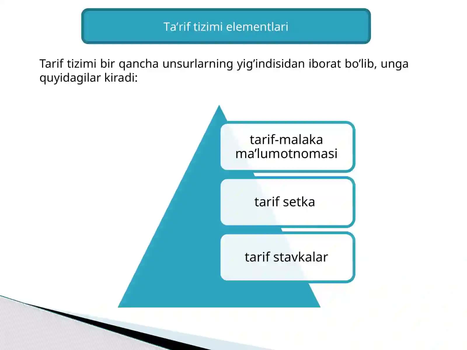 mehnatga haq to'lashning tarif tizimi 4