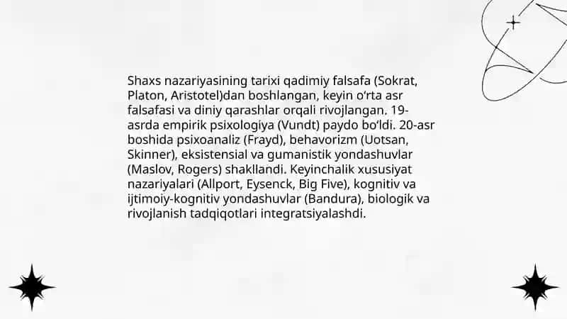 Shaxs Nazariyasi 4