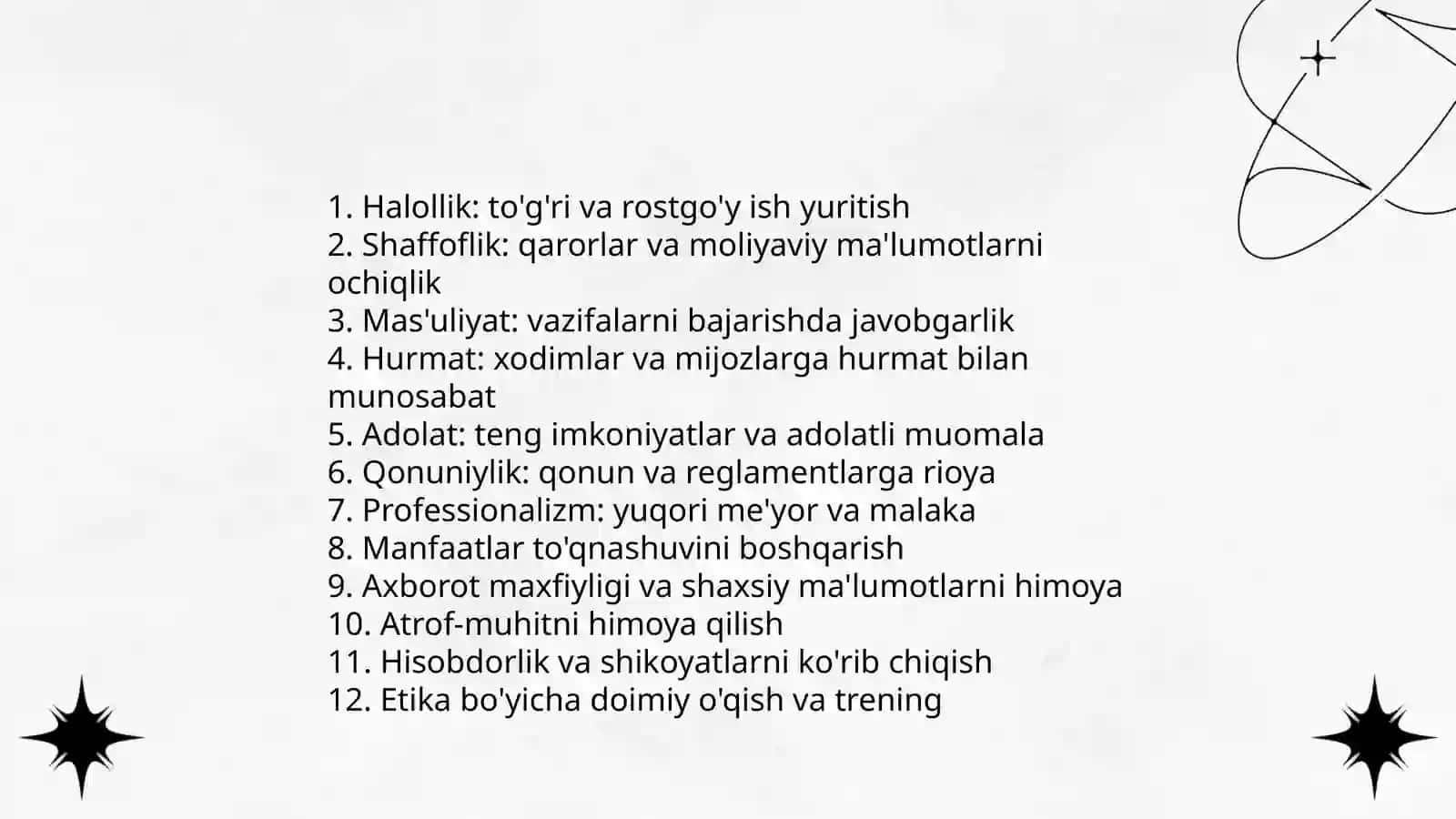 Korporativ axloq qoidasi 4