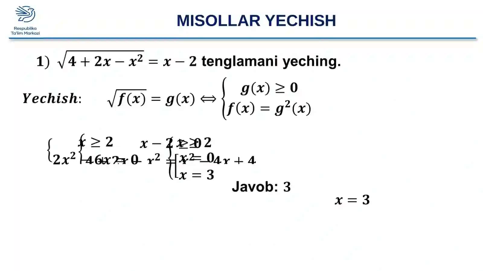 SODDA IRRATSIONAL TENGLAMALAR 4