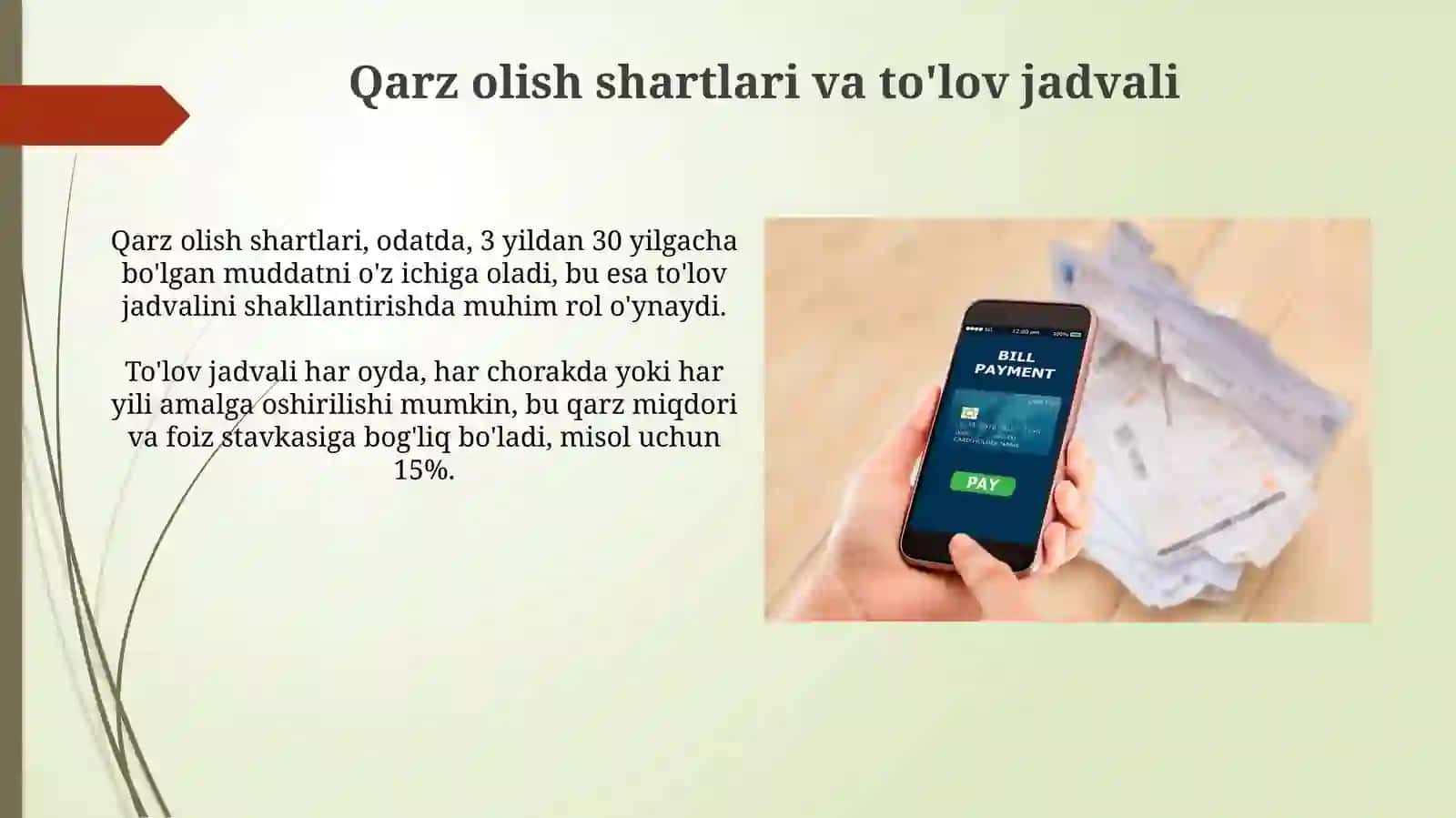 Qarzni qaytarish va ta'minlash asoslari 4