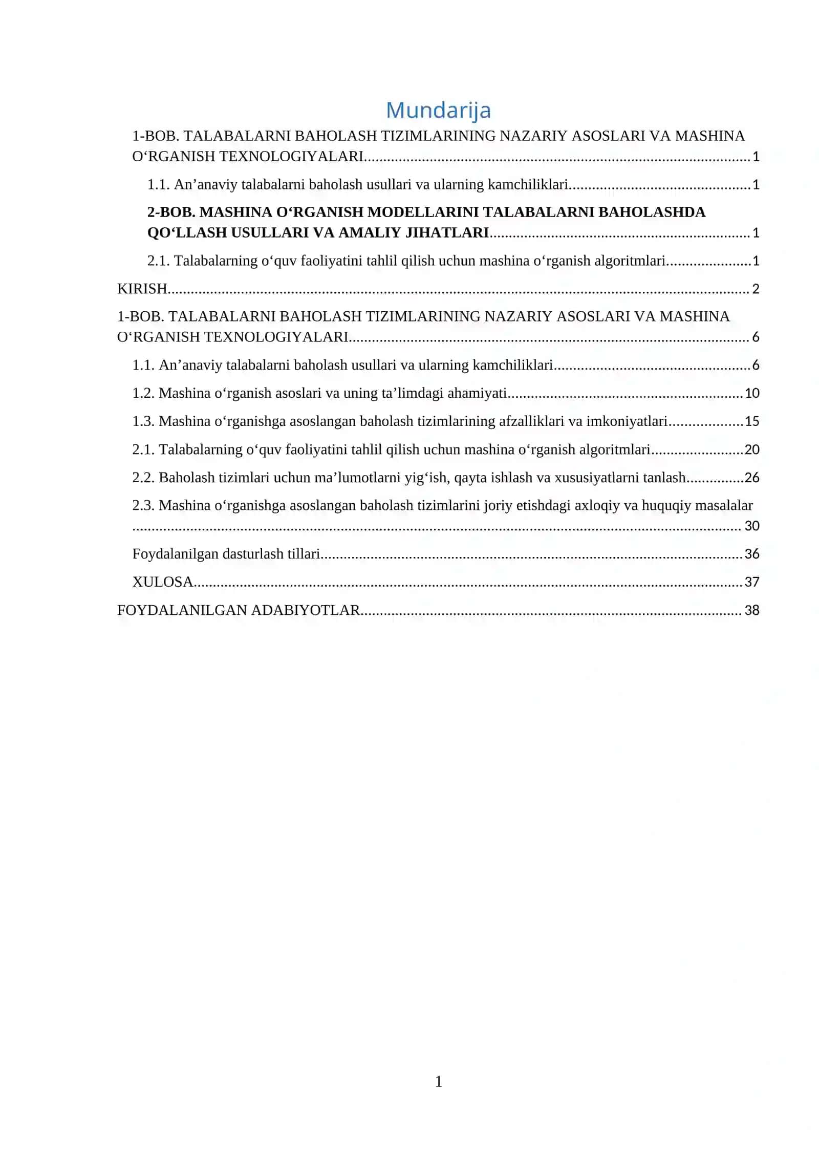 Mashina oʻrganish yordamida talabalarni baholash tizimi 4