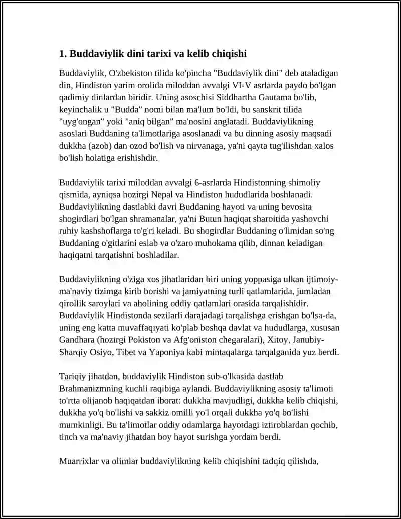 BUDDAVIYLIK DINI HAQIDA REFERAT 4