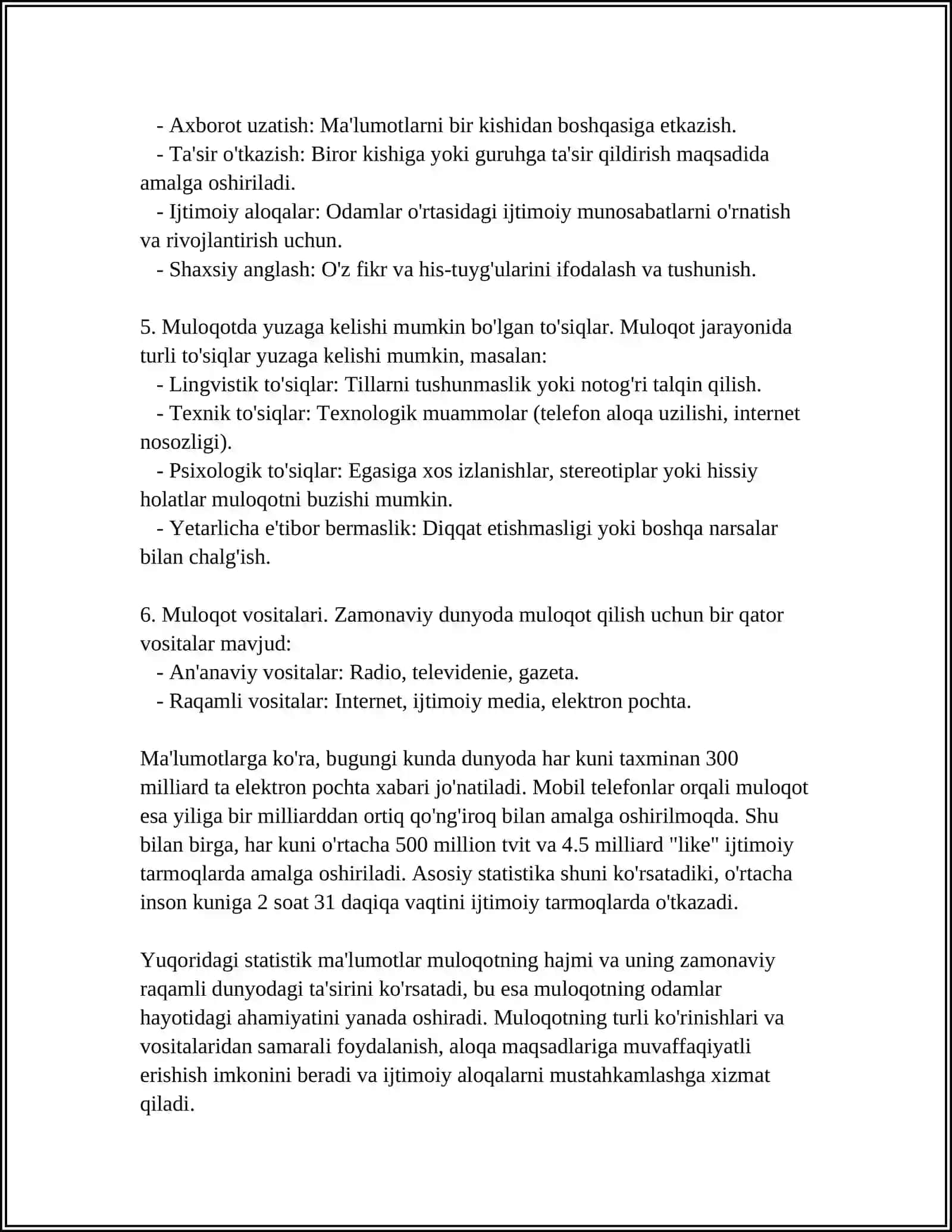 MULOQOT VA AXBOROT AYRIBOSHLASH 4