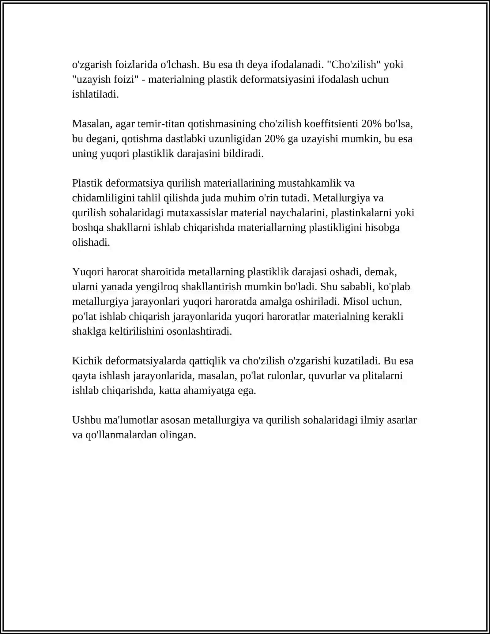 QATTIQ JISMLARNING MEXANIK HOSSALARI, DEFORMATSIYA 4