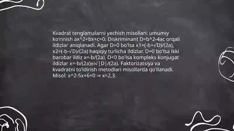 Chiziqli tenglamalarni yechish misollari 4