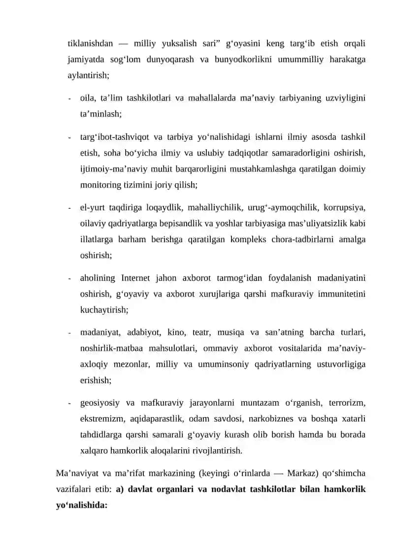 Ma’naviy-ma’rifiy faoliyatning mohiyati va asosiy yo‘nalishlari. 4
