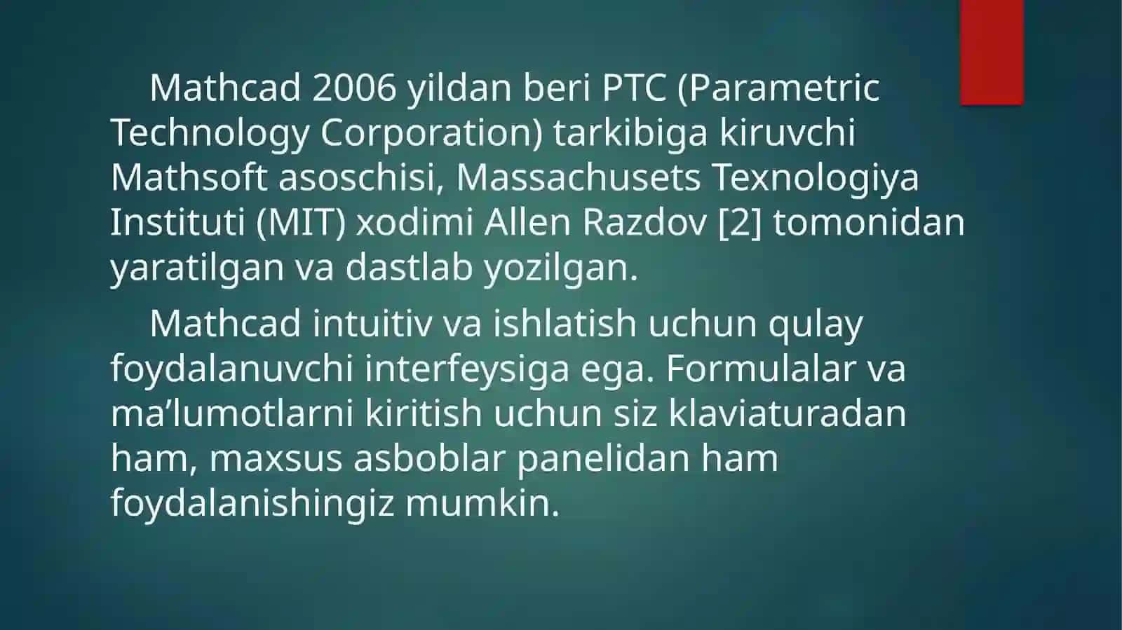 Mathcad haqida maʼlumot 4