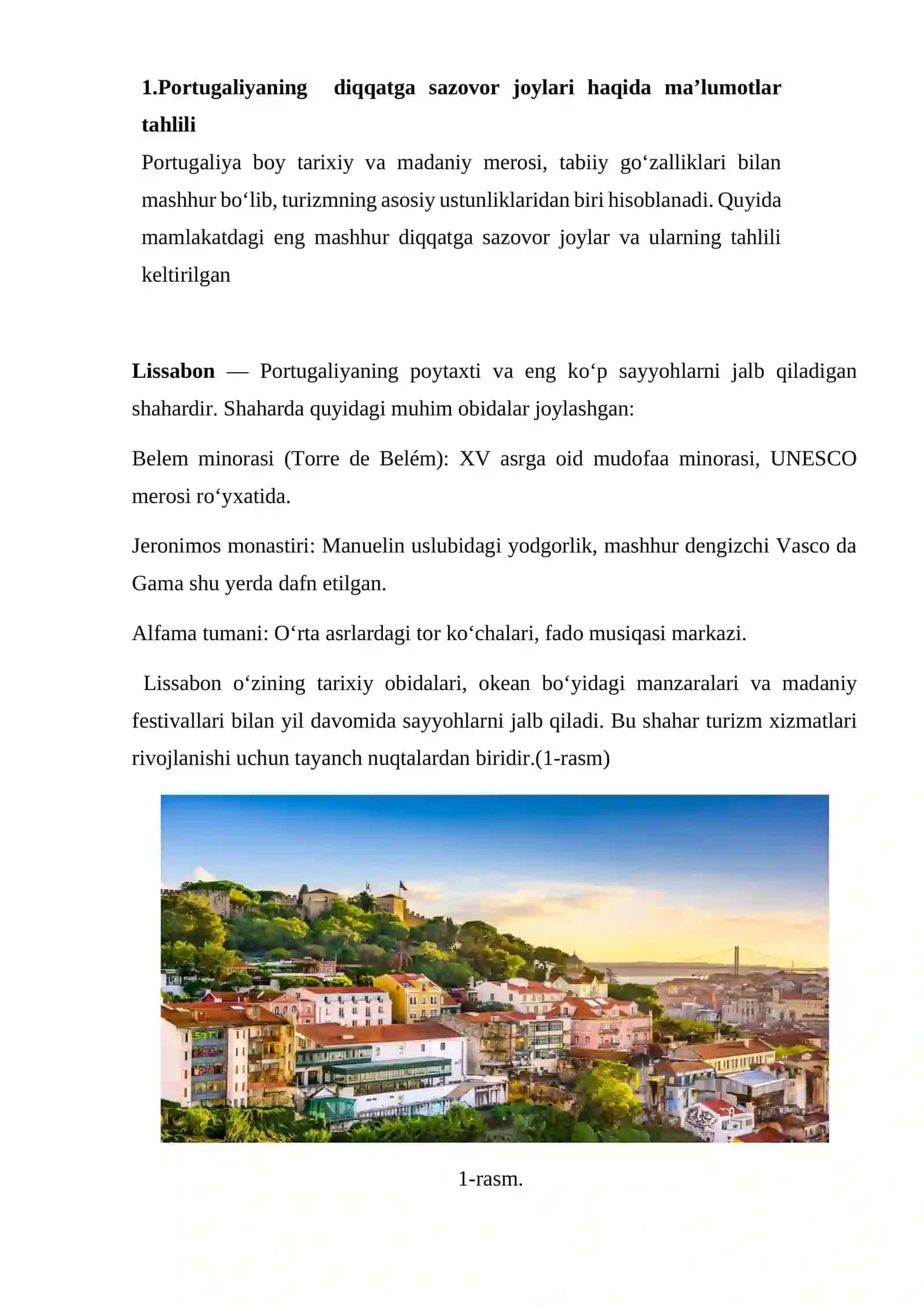 Portugaliyaning turistik salohiyati 4