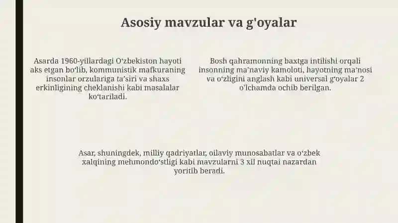 "Saodat sohili" qissasi tahlili 4